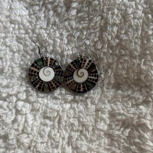 Elegant Shell and Mosaic Earrings